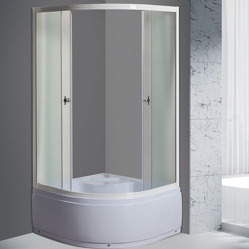 Tempered Glass Shower Enclosure Corner Round Clear Glass Shower Kit Clearhalo 'Bathroom Remodel & Bathroom Fixtures' 'Home Improvement' 'home_improvement' 'home_improvement_shower_stalls_enclosures' 'Shower Stalls & Enclosures' 'shower_stalls_enclosures' 'Showers & Bathtubs' 1200x1200_f78a504b-30d9-4b6f-91d3-decde6213f1b