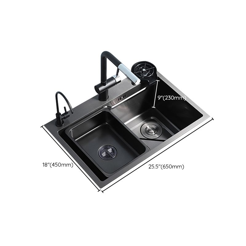 Contemporary Kitchen Sink Stainless Steel Corrosion Resistant Kitchen Sink with Faucet Clearhalo 'Home Improvement' 'home_improvement' 'home_improvement_kitchen_sinks' 'Kitchen Remodel & Kitchen Fixtures' 'Kitchen Sinks & Faucet Components' 'Kitchen Sinks' 'kitchen_sinks' 1200x1200_f795aaba-8620-4004-a24d-c3f63822da24