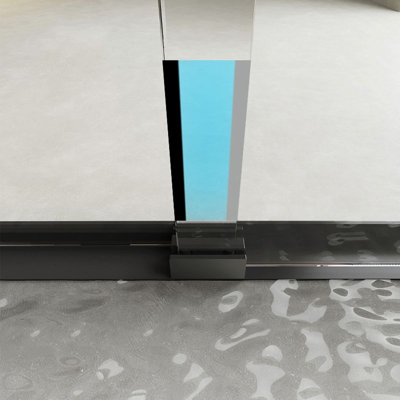 Double Shift Thickened Tempered Glass Shower Door, Semi Frameless Stainless Steel Clearhalo 'Bathroom Remodel & Bathroom Fixtures' 'Home Improvement' 'home_improvement' 'home_improvement_shower_tub_doors' 'Shower and Tub Doors' 'shower_tub_doors' 'Showers & Bathtubs' 1200x1200_f7a0e98f-d8e0-4ac2-a3c9-4f83e6fa4225