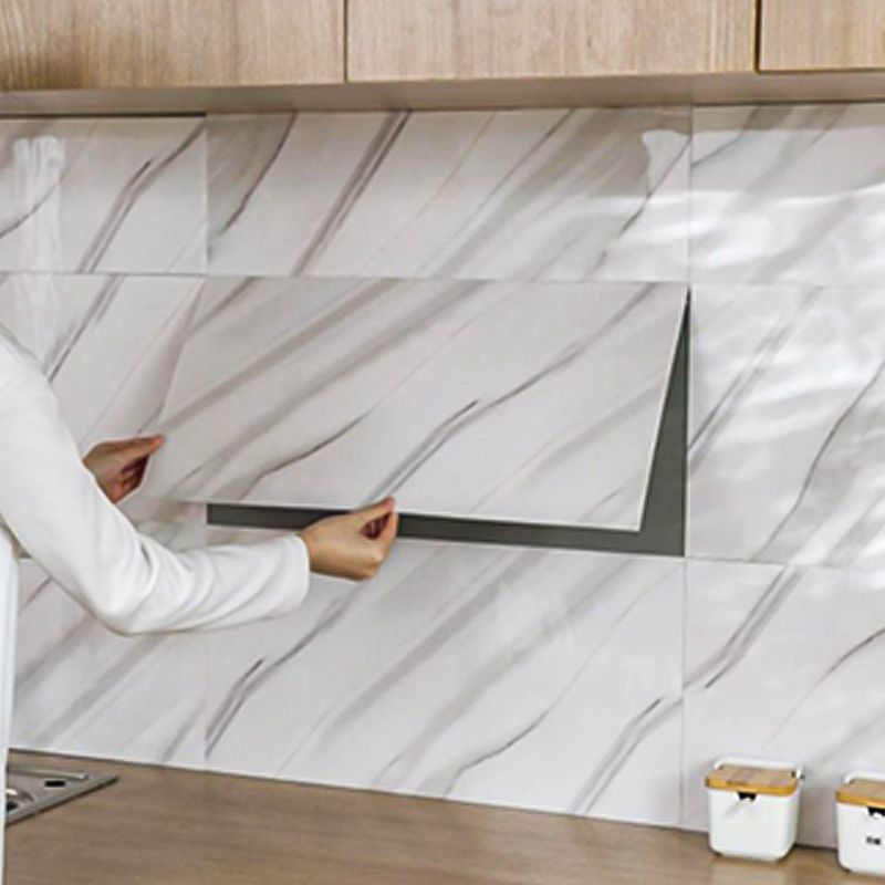 Rectangular Fire Resistant Tile PVC Singular Peel & Stick Tile for Backsplash Wall Clearhalo 'Flooring 'Home Improvement' 'home_improvement' 'home_improvement_peel_stick_blacksplash' 'Peel & Stick Backsplash Tile' 'peel_stick_blacksplash' 'Walls & Ceilings' Walls and Ceiling' 1200x1200_f7b0a6c0-7a4f-4528-a24c-6aba7b1e9794