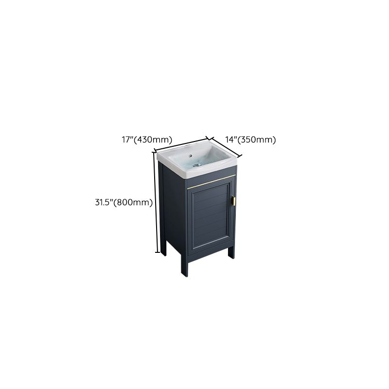 Blue Bath Vanity Freestanding Rectangular 2 Doors Single Sink Metal Frame Bathroom Vanity Clearhalo 'Bathroom Remodel & Bathroom Fixtures' 'Bathroom Vanities' 'bathroom_vanities' 'Home Improvement' 'home_improvement' 'home_improvement_bathroom_vanities' 1200x1200_f7b92a38-863e-4410-b797-7a046ba0d8ec