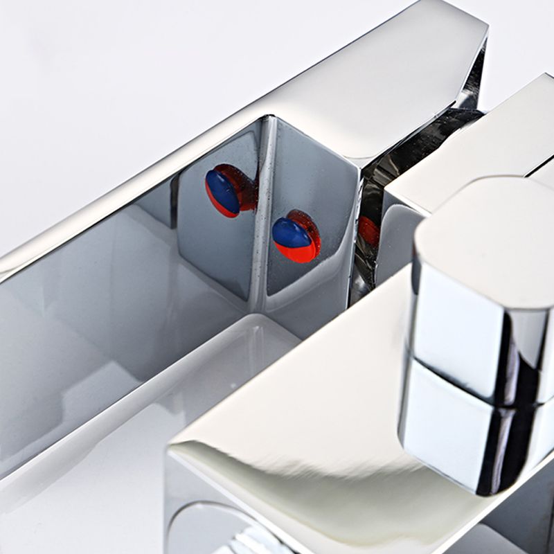 Contemporary Freestanding Tub Filler Brass Tub Filler with Hand-shower Clearhalo 'Bathroom Remodel & Bathroom Fixtures' 'Bathtub Faucets' 'bathtub_faucets' 'Home Improvement' 'home_improvement' 'home_improvement_bathtub_faucets' 1200x1200_f7e36366-bf36-4dfe-9edb-db325771ad58