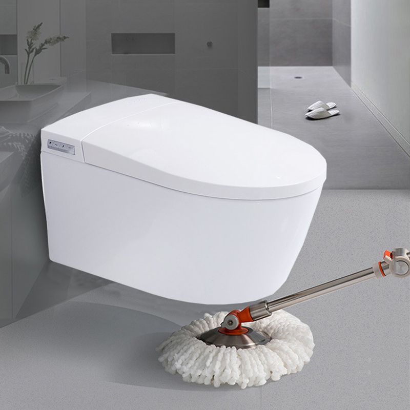 Contemporary Wall Hung Toilet Set Elongated Bowl Shape Smart Bidet Clearhalo 'Bathroom Remodel & Bathroom Fixtures' 'Bidets' 'Home Improvement' 'home_improvement' 'home_improvement_bidets' 'Toilets & Bidets' 1200x1200_f7eb0e99-226d-4513-85ea-d039954227e9