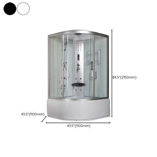 Round Double Sliding Shower Stall Full Frame Tempered Glass Shower Room Clearhalo 'Bathroom Remodel & Bathroom Fixtures' 'Home Improvement' 'home_improvement' 'home_improvement_shower_stalls_enclosures' 'Shower Stalls & Enclosures' 'shower_stalls_enclosures' 'Showers & Bathtubs' 1200x1200_f7ef4d8a-6cb0-4509-bc3f-78a0bd905438
