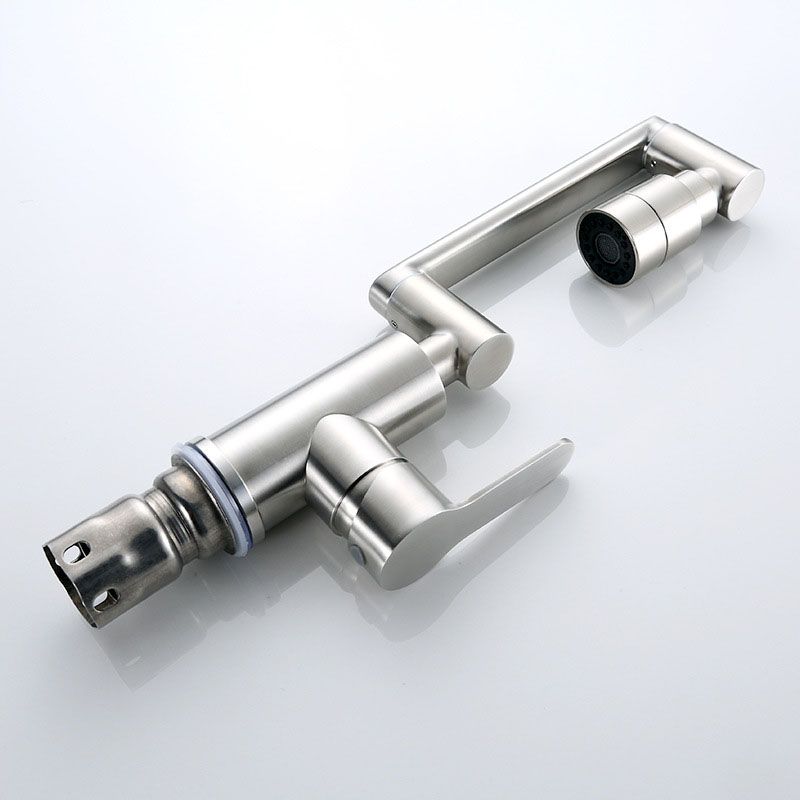 Modern Rotatable One Handle Deck Mounted Pot Filler Stainless Steel Profile Filler Clearhalo 'Home Improvement' 'home_improvement' 'home_improvement_kitchen_faucets' 'Kitchen Faucets' 'Kitchen Remodel & Kitchen Fixtures' 'Kitchen Sinks & Faucet Components' 'kitchen_faucets' 1200x1200_f7ff33dc-ca11-415f-9cb4-ac5f388bc94e