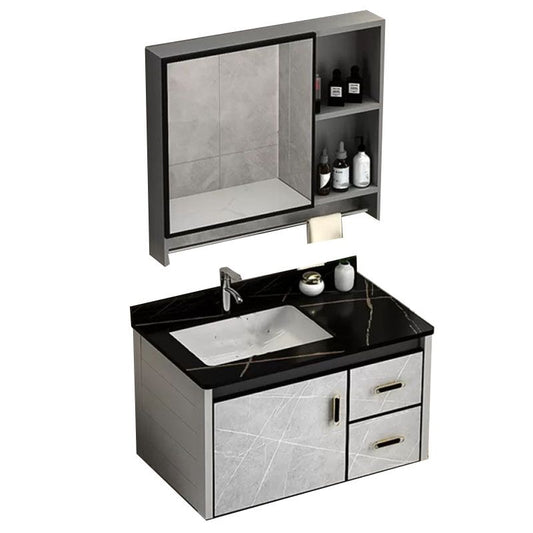 Modern Bathroom Vanity Cabinet Wall-Mounted with Soft Close Door Clearhalo 'Bathroom Remodel & Bathroom Fixtures' 'Bathroom Vanities' 'bathroom_vanities' 'Home Improvement' 'home_improvement' 'home_improvement_bathroom_vanities' 1200x1200_f80c3a8f-3be9-4b0c-ad64-ec161bbc1d8e