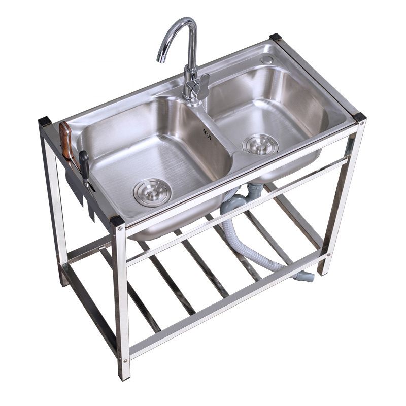 Modern Style Kitchen Sink Stainless Steel Drop-In Kitchen Double Sink with Drain Assembly Clearhalo 'Home Improvement' 'home_improvement' 'home_improvement_kitchen_sinks' 'Kitchen Remodel & Kitchen Fixtures' 'Kitchen Sinks & Faucet Components' 'Kitchen Sinks' 'kitchen_sinks' 1200x1200_f82619a0-03a4-4561-bc7e-5063db1ff0b1