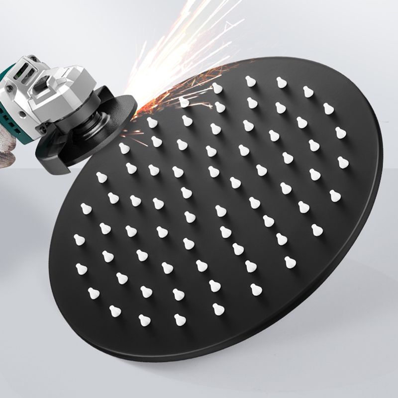 Black Round Fixed Shower Head Modern Style Wall-Mount Showerhead Clearhalo 'Bathroom Remodel & Bathroom Fixtures' 'Home Improvement' 'home_improvement' 'home_improvement_shower_heads' 'Shower Heads' 'shower_heads' 'Showers & Bathtubs Plumbing' 'Showers & Bathtubs' 1200x1200_f826c382-a054-4e35-bb29-b8e5add72bba