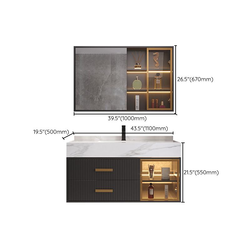 Modern Wall Mount Bathroom Vanity Set with Faucet Mirror Sink Clearhalo 'Bathroom Remodel & Bathroom Fixtures' 'Bathroom Vanities' 'bathroom_vanities' 'Home Improvement' 'home_improvement' 'home_improvement_bathroom_vanities' 1200x1200_f8317403-bf7d-4077-9651-d1fc1eff9d26