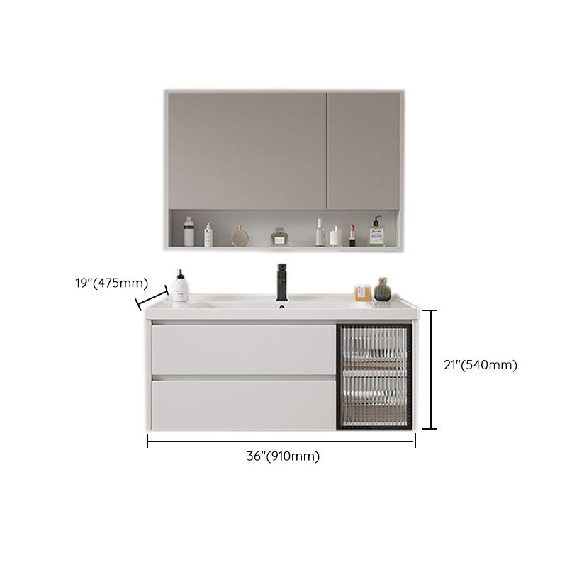Modern Sink Vanity Solid Color Wall Mount Vanity Cabinet for Bathroom Clearhalo 'Bathroom Remodel & Bathroom Fixtures' 'Bathroom Vanities' 'bathroom_vanities' 'Home Improvement' 'home_improvement' 'home_improvement_bathroom_vanities' 1200x1200_f837479d-5d85-4d11-8c4b-c3294a5925a7