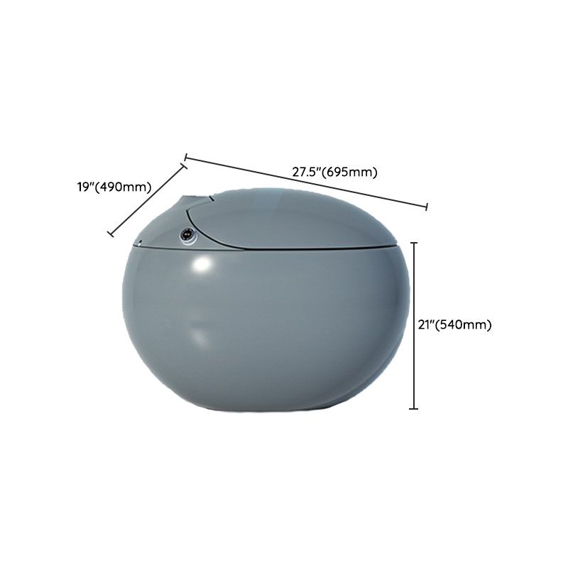 Contemporary Foot Sensor Ceramic Heated Seat Grey Round Floor Mount Bidet Clearhalo 'Bathroom Remodel & Bathroom Fixtures' 'Bidets' 'Home Improvement' 'home_improvement' 'home_improvement_bidets' 'Toilets & Bidets' 1200x1200_f83a9f9d-93eb-41d8-b507-ccdd9a2be1c7