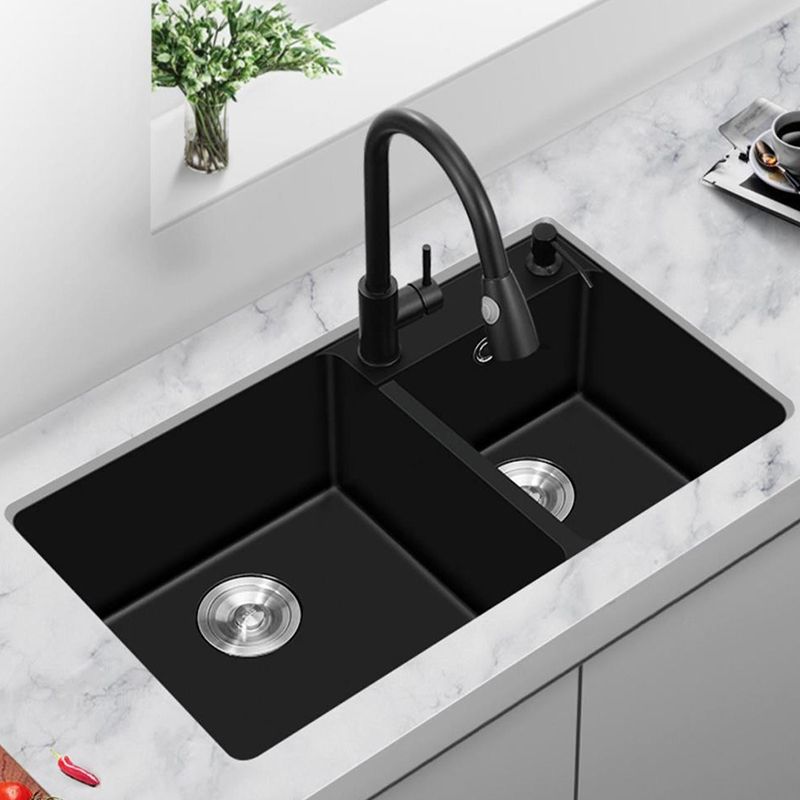 Modern Style Kitchen Sink Quartz Soundproof Kitchen Double Sink with Drain Assembly Clearhalo 'Home Improvement' 'home_improvement' 'home_improvement_kitchen_sinks' 'Kitchen Remodel & Kitchen Fixtures' 'Kitchen Sinks & Faucet Components' 'Kitchen Sinks' 'kitchen_sinks' 1200x1200_f83c2521-eafb-456b-bf5f-4ffc1cf562c2