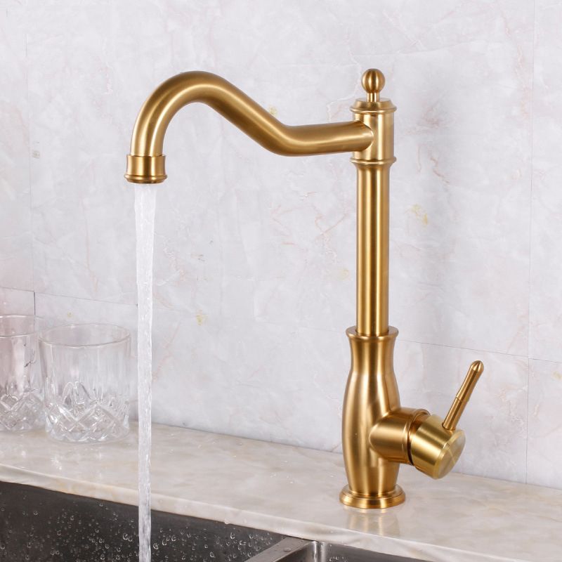 Traditional Single Level Standard Kitchen Faucet Lead Free Faucet Clearhalo 'Home Improvement' 'home_improvement' 'home_improvement_kitchen_faucets' 'Kitchen Faucets' 'Kitchen Remodel & Kitchen Fixtures' 'Kitchen Sinks & Faucet Components' 'kitchen_faucets' 1200x1200_f83fe4d5-6d23-4550-b77a-21f06e4fb5cf