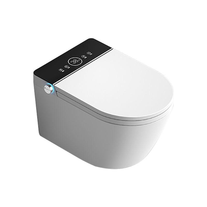 Elongated Smart Bidet Wall-Mounted White Ceramic Foot Sensor Flush Heated Seat Bidet Clearhalo 'Bathroom Remodel & Bathroom Fixtures' 'Bidets' 'Home Improvement' 'home_improvement' 'home_improvement_bidets' 'Toilets & Bidets' 1200x1200_f8475dc5-aae8-4675-91bc-eb45430a89aa