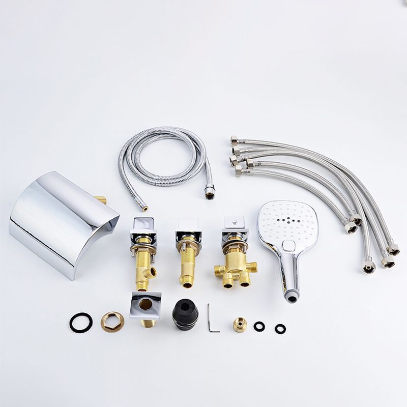 Contemporary Bath Faucet Trim Metal Deck Mounted Bathroom Faucet Clearhalo 'Bathroom Remodel & Bathroom Fixtures' 'Bathtub Faucets' 'bathtub_faucets' 'Home Improvement' 'home_improvement' 'home_improvement_bathtub_faucets' 1200x1200_f84b2c95-2773-41ec-bbdd-b4201c2a9ed8