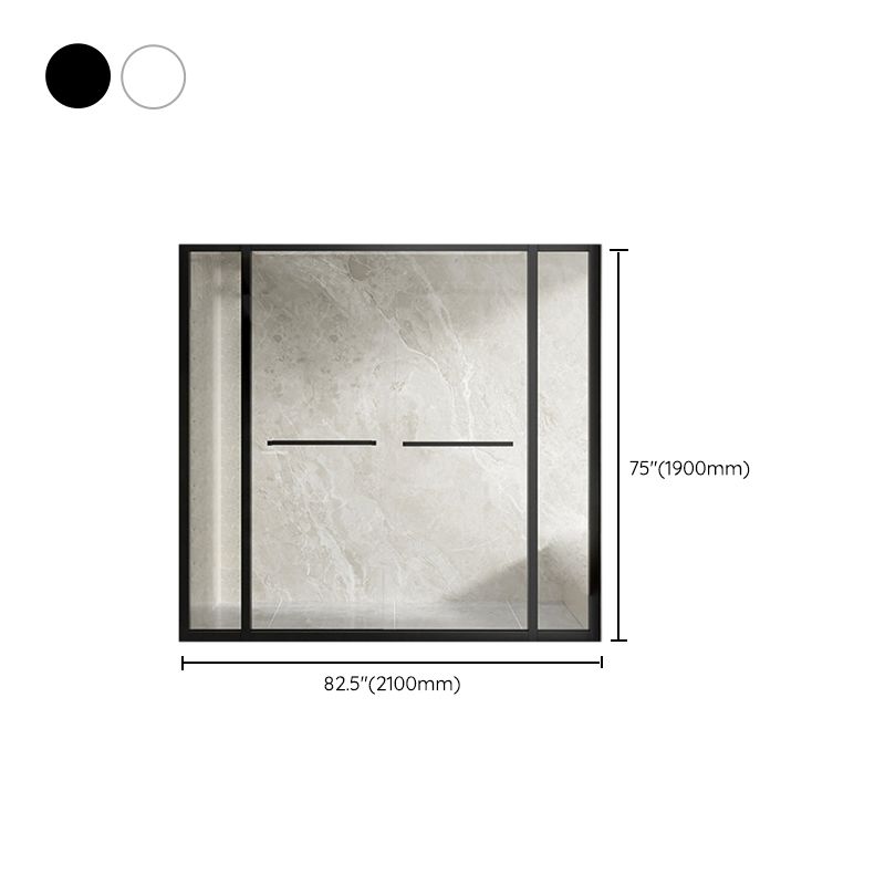 Semi Frameless Double Sliding Shower Door Clear Glass Shower Screen Clearhalo 'Bathroom Remodel & Bathroom Fixtures' 'Home Improvement' 'home_improvement' 'home_improvement_shower_tub_doors' 'Shower and Tub Doors' 'shower_tub_doors' 'Showers & Bathtubs' 1200x1200_f855af47-ef7a-4a4d-baf6-7129363274ce