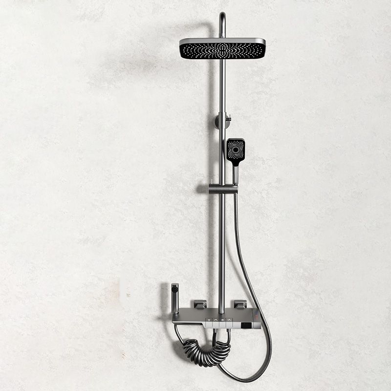 Modern Wall Mounted Shower Combo Slide Bar Included Shower Trim Clearhalo 'Bathroom Remodel & Bathroom Fixtures' 'Home Improvement' 'home_improvement' 'home_improvement_shower_faucets' 'Shower Faucets & Systems' 'shower_faucets' 'Showers & Bathtubs Plumbing' 'Showers & Bathtubs' 1200x1200_f85fc5a8-3251-4b11-8da7-232b8423a3ab