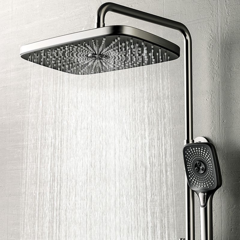 Modern Style Shower System Handle Knob Rectangle Wall Mounted Copper Shower System Clearhalo 'Bathroom Remodel & Bathroom Fixtures' 'Home Improvement' 'home_improvement' 'home_improvement_shower_faucets' 'Shower Faucets & Systems' 'shower_faucets' 'Showers & Bathtubs Plumbing' 'Showers & Bathtubs' 1200x1200_f8619c2b-b6db-4667-8b6d-7805b3a549ce