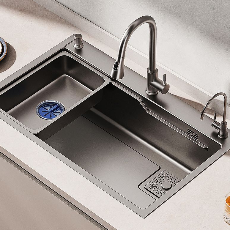 Stainless Steel Kitchen Sink 3 Holes Drop-In Noise-cancelling Design Kitchen Sink Clearhalo 'Home Improvement' 'home_improvement' 'home_improvement_kitchen_sinks' 'Kitchen Remodel & Kitchen Fixtures' 'Kitchen Sinks & Faucet Components' 'Kitchen Sinks' 'kitchen_sinks' 1200x1200_f86a8b19-12a9-41c1-b959-061da5e78cbd