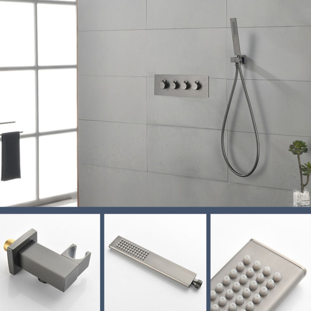 Modern Shower Head Combo Brass Slide Bar Included Wall Mounted Shower System Clearhalo 'Bathroom Remodel & Bathroom Fixtures' 'Home Improvement' 'home_improvement' 'home_improvement_shower_faucets' 'Shower Faucets & Systems' 'shower_faucets' 'Showers & Bathtubs Plumbing' 'Showers & Bathtubs' 1200x1200_f86c7074-48f1-44de-8128-d58138596b82