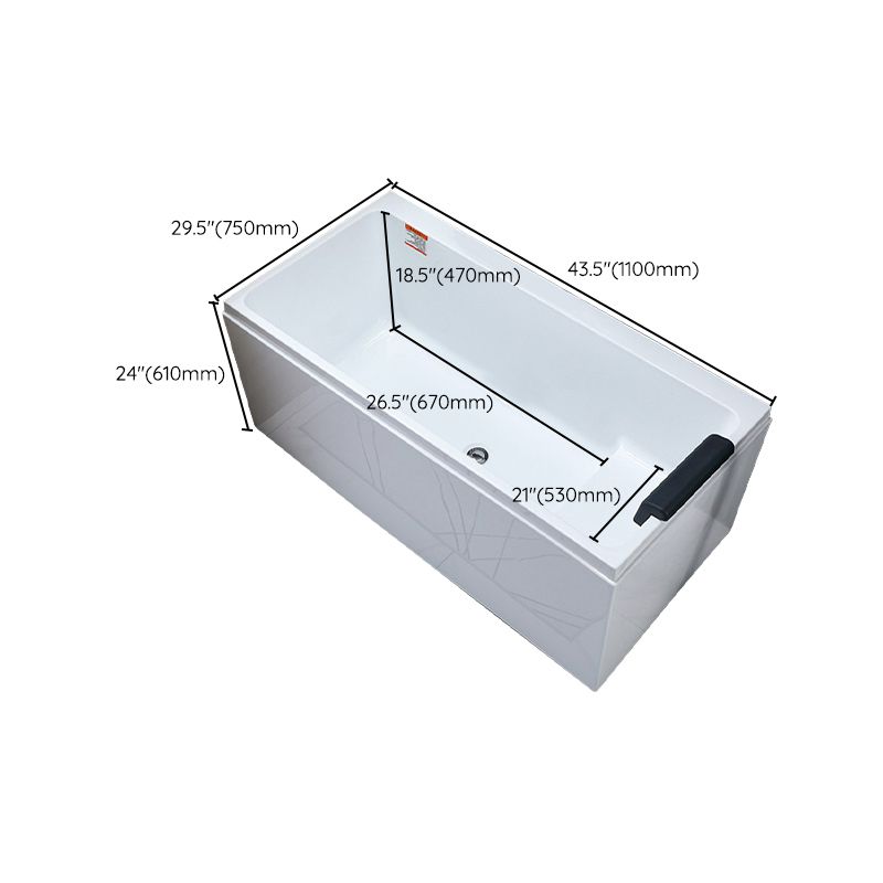 Acrylic Freestanding Bath White Soaking Rectangular Modern Bathtub Clearhalo 'Bathroom Remodel & Bathroom Fixtures' 'Bathtubs' 'Home Improvement' 'home_improvement' 'home_improvement_bathtubs' 'Showers & Bathtubs' 1200x1200_f86dedb4-8b72-4139-b684-b176897aaf5e