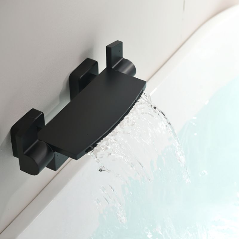 Modern Tub Faucet Trim Copper Lever Handles Wall Mounted Waterfall Bathroom Faucet Clearhalo 'Bathroom Remodel & Bathroom Fixtures' 'Bathtub Faucets' 'bathtub_faucets' 'Home Improvement' 'home_improvement' 'home_improvement_bathtub_faucets' 1200x1200_f87efa6a-83be-46c7-bb64-40e4dc27b786