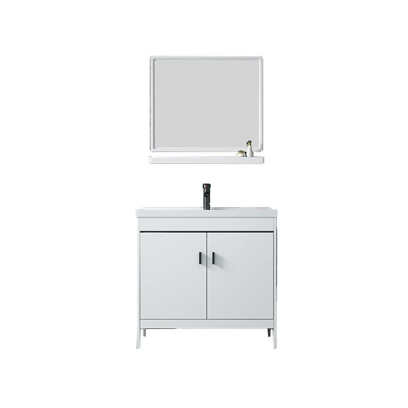 Modern Sink Vanity Free-standing Standard White Vanity Cabinet Clearhalo 'Bathroom Remodel & Bathroom Fixtures' 'Bathroom Vanities' 'bathroom_vanities' 'Home Improvement' 'home_improvement' 'home_improvement_bathroom_vanities' 1200x1200_f894d09e-d776-4d70-b207-9b053cc2dab6