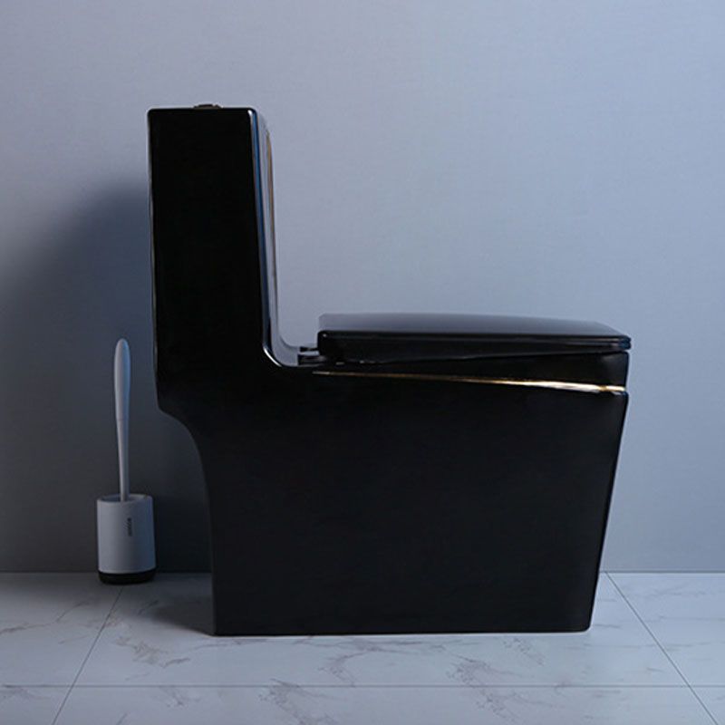 Household Water-saving Toilet Siphon One-piece Large-diameter Toilet in Black Finish Clearhalo 'Bathroom Remodel & Bathroom Fixtures' 'Home Improvement' 'home_improvement' 'home_improvement_toilets' 'Toilets & Bidets' 'Toilets' 1200x1200_f89df998-b05e-47c6-8bf0-ce4ee52d8aac