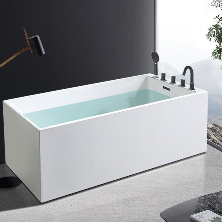 Back to Wall Antique Finish Bath Soaking Rectangular Modern Bath Tub Clearhalo 'Bathroom Remodel & Bathroom Fixtures' 'Bathtubs' 'Home Improvement' 'home_improvement' 'home_improvement_bathtubs' 'Showers & Bathtubs' 1200x1200_f8b22485-0c10-498d-af2f-1f3cf73e1f3b