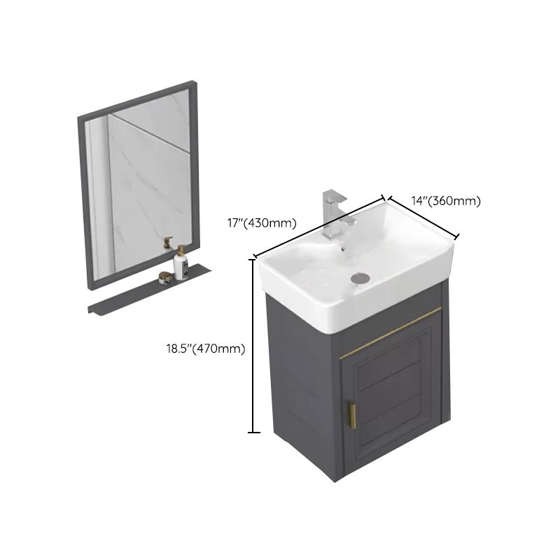 Modern Single Bath Vanity Wall Mount Ceramic Top Bathroom Vanity Clearhalo 'Bathroom Remodel & Bathroom Fixtures' 'Bathroom Vanities' 'bathroom_vanities' 'Home Improvement' 'home_improvement' 'home_improvement_bathroom_vanities' 1200x1200_f8c31bc8-0285-4efc-aa20-52cd5f02af8a