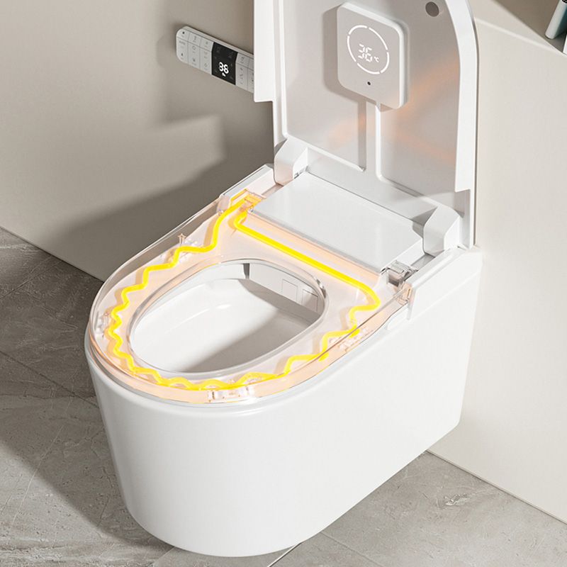 White Smart Bidet Ceramic Elongated Wall Mount with Soft Close Heated Seat Clearhalo 'Bathroom Remodel & Bathroom Fixtures' 'Bidets' 'Home Improvement' 'home_improvement' 'home_improvement_bidets' 'Toilets & Bidets' 1200x1200_f8d16bec-39e7-4abc-8871-58cba2e31133
