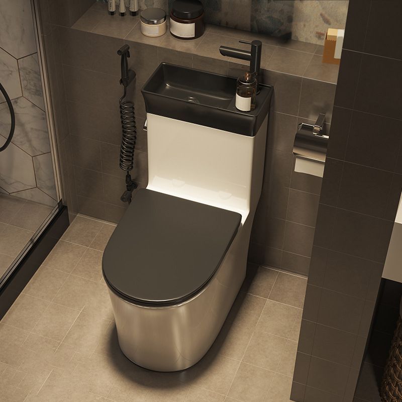 1-Piece Elongated Flush Toilet Ceramic Toilet Bowl with Wash Basin Clearhalo 'Bathroom Remodel & Bathroom Fixtures' 'Home Improvement' 'home_improvement' 'home_improvement_toilets' 'Toilets & Bidets' 'Toilets' 1200x1200_f8dfdd4f-71b3-4fb9-a239-1bccd2440ae8