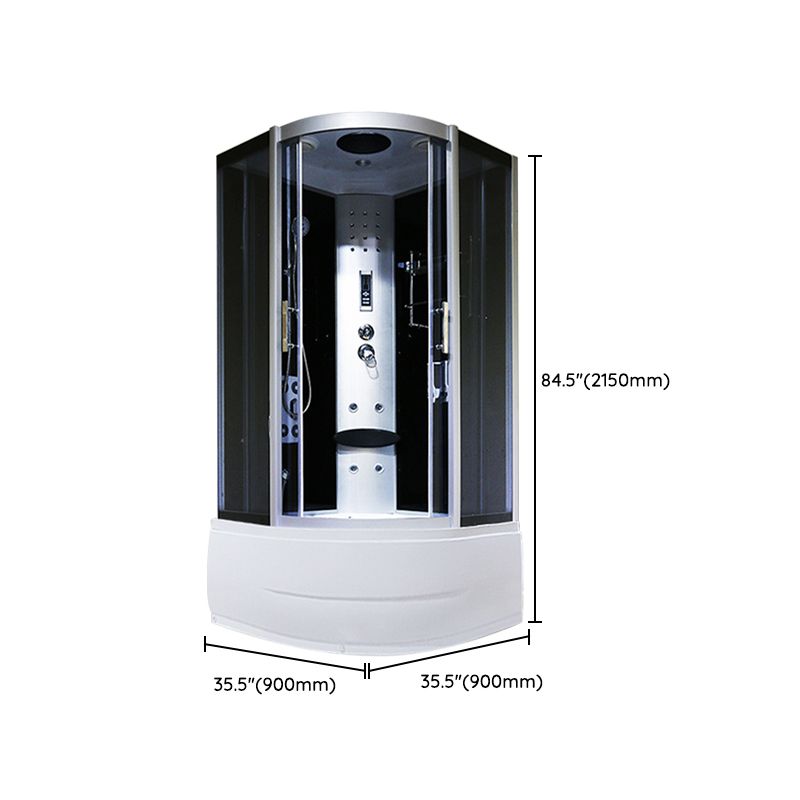 Round Tempered Glass Shower Enclosure with Base Kit Framed Tub & Shower Kit Clearhalo 'Bathroom Remodel & Bathroom Fixtures' 'Home Improvement' 'home_improvement' 'home_improvement_shower_stalls_enclosures' 'Shower Stalls & Enclosures' 'shower_stalls_enclosures' 'Showers & Bathtubs' 1200x1200_f904ceab-d5b2-4fcd-9c28-6ec6e9b2aa6d