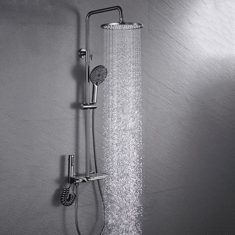 Modern Shower Set Brass Adjustable Shower Head Wall Mounted Shower Head Combo Clearhalo 'Bathroom Remodel & Bathroom Fixtures' 'Home Improvement' 'home_improvement' 'home_improvement_shower_faucets' 'Shower Faucets & Systems' 'shower_faucets' 'Showers & Bathtubs Plumbing' 'Showers & Bathtubs' 1200x1200_f9170d77-c7c6-485d-971e-4fb6c56ae29b