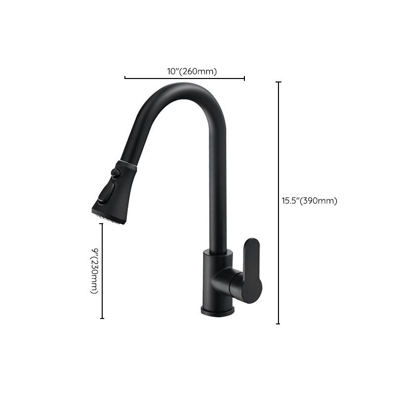 Gooseneck Kitchen Bar Faucet Swivel Spout No Sensor Bar Faucet with Pull down Sprayer Clearhalo 'Home Improvement' 'home_improvement' 'home_improvement_kitchen_faucets' 'Kitchen Faucets' 'Kitchen Remodel & Kitchen Fixtures' 'Kitchen Sinks & Faucet Components' 'kitchen_faucets' 1200x1200_f91aaa5f-7ed8-43bf-b2d2-0c67aa17c948