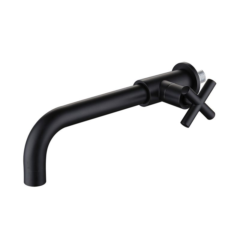 Wall Mounted Faucet Single Cross Handle Sink Faucet for Bathroom Clearhalo 'Bathroom Remodel & Bathroom Fixtures' 'Bathroom Sink Faucets' 'Bathroom Sinks & Faucet Components' 'bathroom_sink_faucets' 'Casa' 'Home Improvement' 'home_improvement' 'home_improvement_bathroom_sink_faucets' 1200x1200_f92439d9-ad78-4144-98a0-70337a247bee