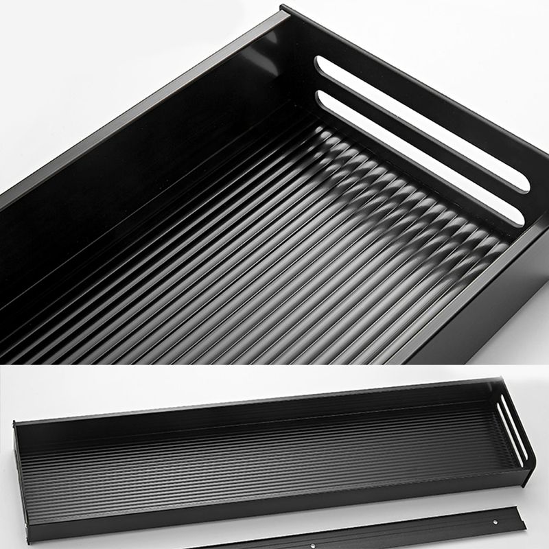 Matte Black Modern Bathroom Accessory Set, Set of 2, Bath Shelf Clearhalo 'Bathroom Hardware Sets' 'Bathroom Hardware' 'Bathroom Remodel & Bathroom Fixtures' 'bathroom_hardware_sets' 'Home Improvement' 'home_improvement' 'home_improvement_bathroom_hardware_sets' 1200x1200_f93cb2bb-6863-4f59-83b7-bd934a551349