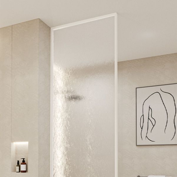 Minimalist Fixed Semi-partition Water Ripple Glass Shower Screen Clearhalo 'Bathroom Remodel & Bathroom Fixtures' 'Home Improvement' 'home_improvement' 'home_improvement_shower_tub_doors' 'Shower and Tub Doors' 'shower_tub_doors' 'Showers & Bathtubs' 1200x1200_f941c642-a8f7-4ce8-8a69-7be08ab23d9a