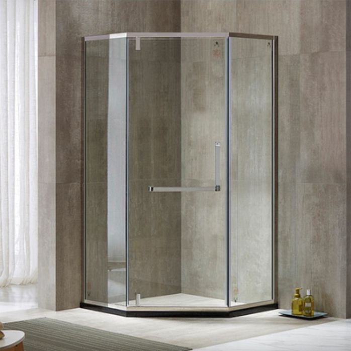 Pivot Stainless Steel Shower Enclosure Neo-Angle Clear Shower Stall Clearhalo 'Bathroom Remodel & Bathroom Fixtures' 'Home Improvement' 'home_improvement' 'home_improvement_shower_stalls_enclosures' 'Shower Stalls & Enclosures' 'shower_stalls_enclosures' 'Showers & Bathtubs' 1200x1200_f95521d8-8c2b-448a-984e-ba9141194df8
