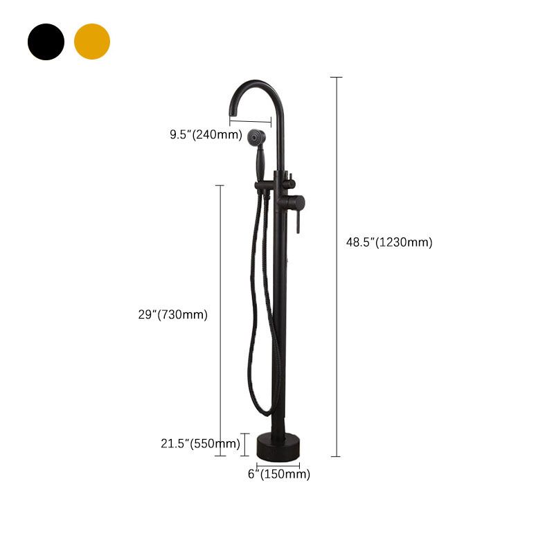 Floor Mounted Freestanding Tub Filler Modern Style Metal Freestanding Tub Filler Clearhalo 'Bathroom Remodel & Bathroom Fixtures' 'Bathtub Faucets' 'bathtub_faucets' 'Home Improvement' 'home_improvement' 'home_improvement_bathtub_faucets' 1200x1200_f95e2711-5983-4afd-90d8-7a4924e1b914
