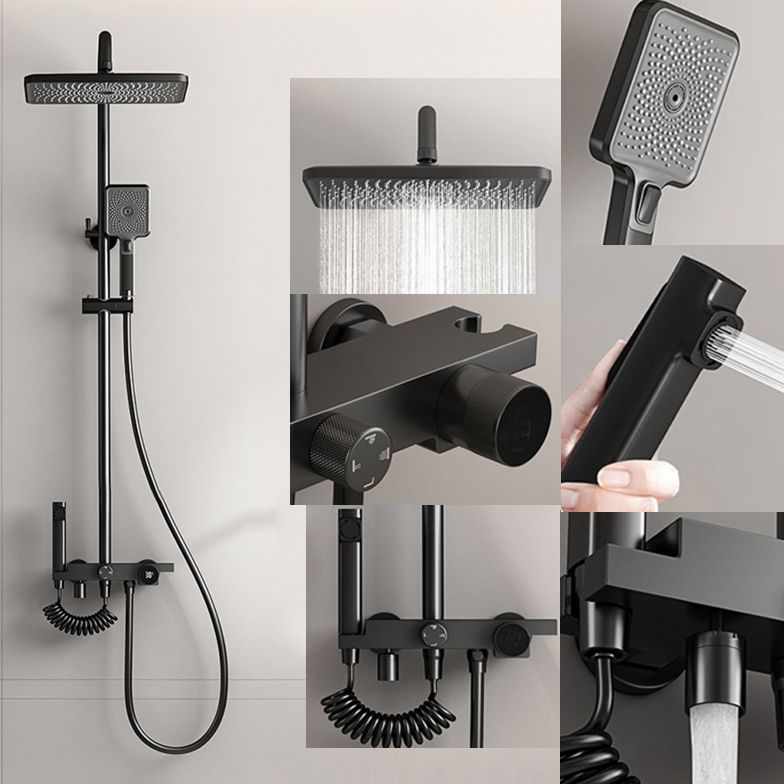 Shower System Square Massage Jet Handheld Shower Head Shower Trim Clearhalo 'Bathroom Remodel & Bathroom Fixtures' 'Home Improvement' 'home_improvement' 'home_improvement_shower_faucets' 'Shower Faucets & Systems' 'shower_faucets' 'Showers & Bathtubs Plumbing' 'Showers & Bathtubs' 1200x1200_f9616995-7d31-4edd-9b53-8ffe0c7d36b6