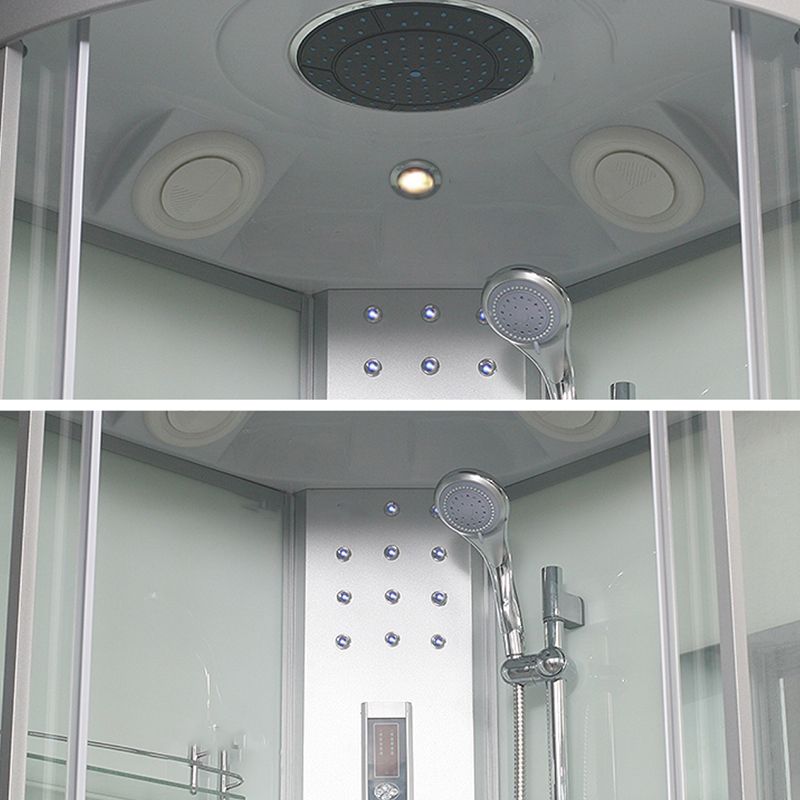 Round Shower Enclosure Double Sliding Door Shower Room with Shower Head Clearhalo 'Bathroom Remodel & Bathroom Fixtures' 'Home Improvement' 'home_improvement' 'home_improvement_shower_stalls_enclosures' 'Shower Stalls & Enclosures' 'shower_stalls_enclosures' 'Showers & Bathtubs' 1200x1200_f962aebf-5981-4cd9-81f5-2774095cb6fb