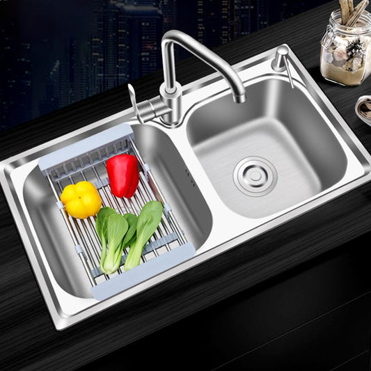 Modern Style Kitchen Sink Stainless Steel Corrosion Resistant Drop-In Kitchen Sink Clearhalo 'Home Improvement' 'home_improvement' 'home_improvement_kitchen_sinks' 'Kitchen Remodel & Kitchen Fixtures' 'Kitchen Sinks & Faucet Components' 'Kitchen Sinks' 'kitchen_sinks' 1200x1200_f964a242-e411-49e2-8455-845431ca3978