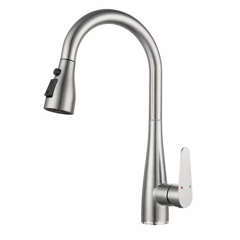 Modern Pot Filler Stainless Steel Pull down Faucet Swivel Spout Kitchen Bar Faucet Clearhalo 'Home Improvement' 'home_improvement' 'home_improvement_kitchen_faucets' 'Kitchen Faucets' 'Kitchen Remodel & Kitchen Fixtures' 'Kitchen Sinks & Faucet Components' 'kitchen_faucets' 1200x1200_f9716c1c-b597-4af5-8619-455adbb9d9ac