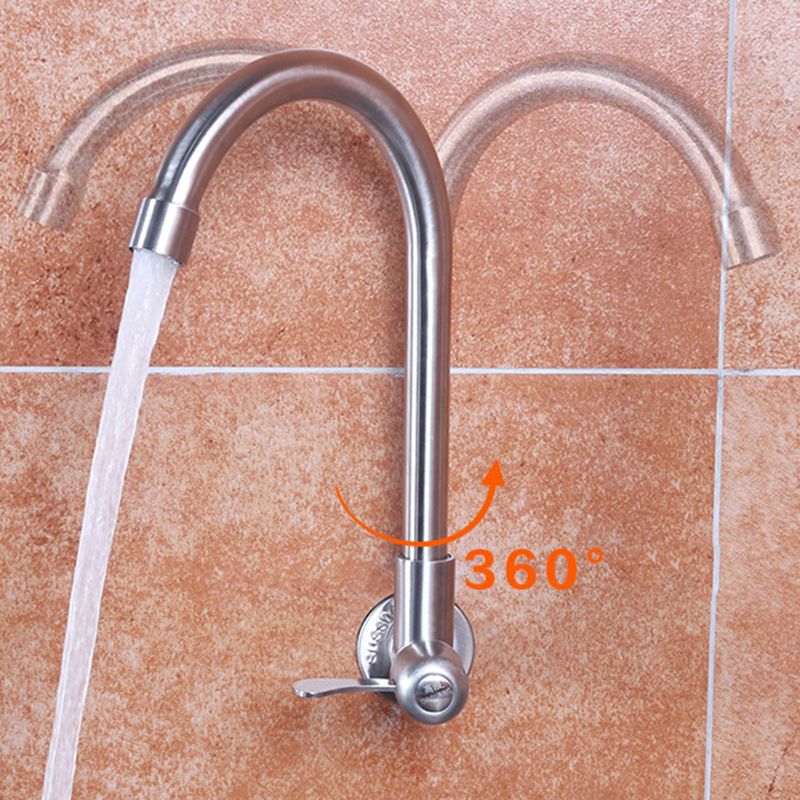 Modern Faucets 1-Handle and 1-Hole Single Level Stainless Steel Bar Faucet Clearhalo 'Home Improvement' 'home_improvement' 'home_improvement_kitchen_faucets' 'Kitchen Faucets' 'Kitchen Remodel & Kitchen Fixtures' 'Kitchen Sinks & Faucet Components' 'kitchen_faucets' 1200x1200_f9764848-e49b-4ceb-9860-f4aa715a1016