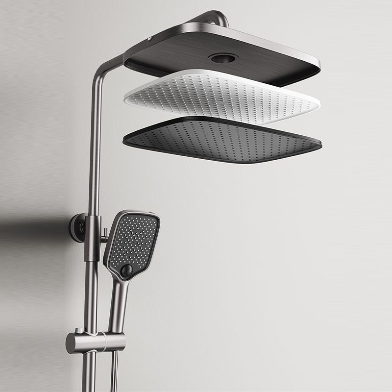 Modern Shower Head Combo Brass Swivel Slide Bar Included Wall Mounted Shower System Clearhalo 'Bathroom Remodel & Bathroom Fixtures' 'Home Improvement' 'home_improvement' 'home_improvement_shower_faucets' 'Shower Faucets & Systems' 'shower_faucets' 'Showers & Bathtubs Plumbing' 'Showers & Bathtubs' 1200x1200_f985ac38-fb82-4b0d-b5e2-03ac6931f1cf