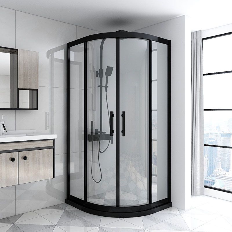 Rounded Tempered Glass Shower Enclosure with Shower Door Corner Shower Enclosure Clearhalo 'Bathroom Remodel & Bathroom Fixtures' 'Home Improvement' 'home_improvement' 'home_improvement_shower_stalls_enclosures' 'Shower Stalls & Enclosures' 'shower_stalls_enclosures' 'Showers & Bathtubs' 1200x1200_f996bf51-686b-469a-a594-3c3be2e78cc6