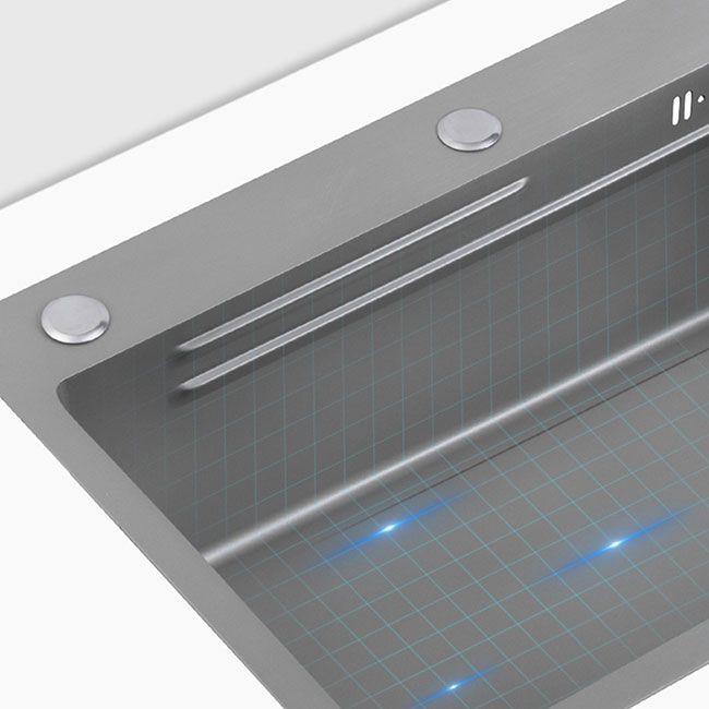 Contemporary Style Kitchen Sink Single Bowl Kitchen Sink with Rectangle Shape Clearhalo 'Home Improvement' 'home_improvement' 'home_improvement_kitchen_sinks' 'Kitchen Remodel & Kitchen Fixtures' 'Kitchen Sinks & Faucet Components' 'Kitchen Sinks' 'kitchen_sinks' 1200x1200_f9a9d048-580e-4261-958d-8f37096a42b3