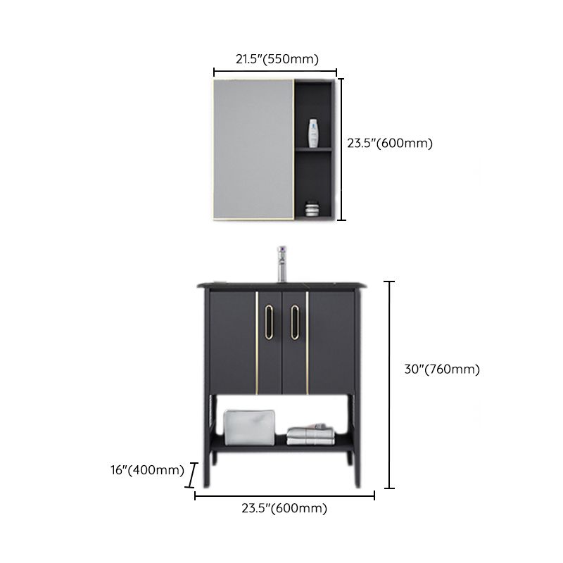 Bathroom Sink Vanity Rectangle Freestanding Mirror Standalone Cabinet Bath Vanity Clearhalo 'Bathroom Remodel & Bathroom Fixtures' 'Bathroom Vanities' 'bathroom_vanities' 'Home Improvement' 'home_improvement' 'home_improvement_bathroom_vanities' 1200x1200_f9b6888f-87f5-4a07-aae2-fb5c2cfd1933