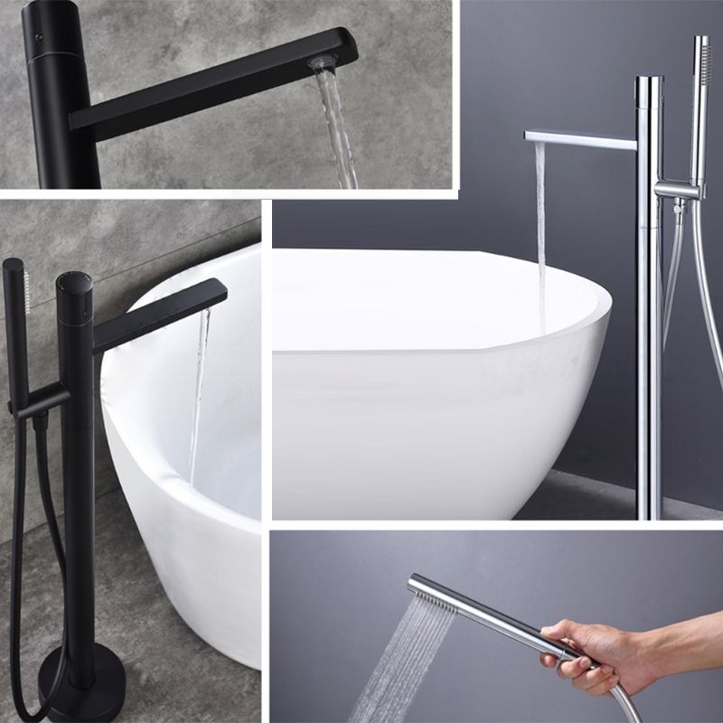 Floor Mounted Metal Freestanding Tub Filler Single Handle Freestanding Tub Filler Trim Clearhalo 'Bathroom Remodel & Bathroom Fixtures' 'Bathtub Faucets' 'bathtub_faucets' 'Home Improvement' 'home_improvement' 'home_improvement_bathtub_faucets' 1200x1200_f9bc9b9b-6e7a-4d84-ab2f-90b2677a589b